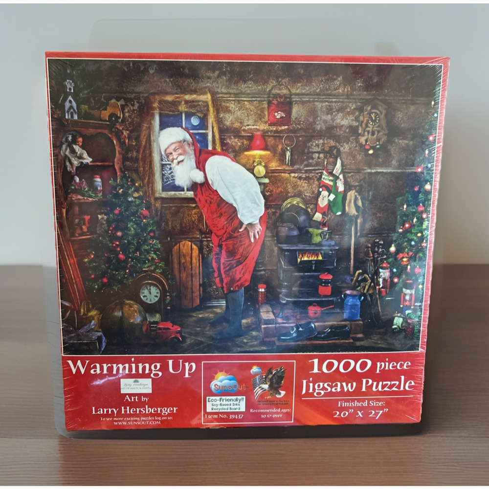 Santa Claus Puzzle by SunsOut 1000 piece‎ Jigsaw WARMING UP Complete. RARE!!
